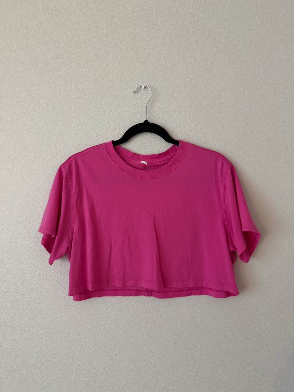 Lululemon Cropped Boxy Tee Hot Pink Short Sleeve Size S/M